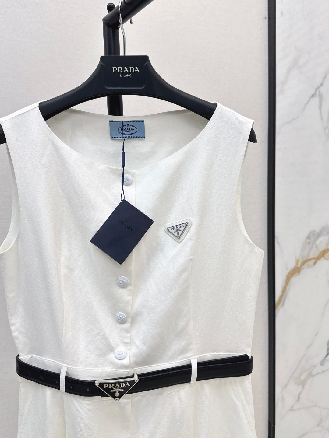 Pra* 25ss cotton belted dress