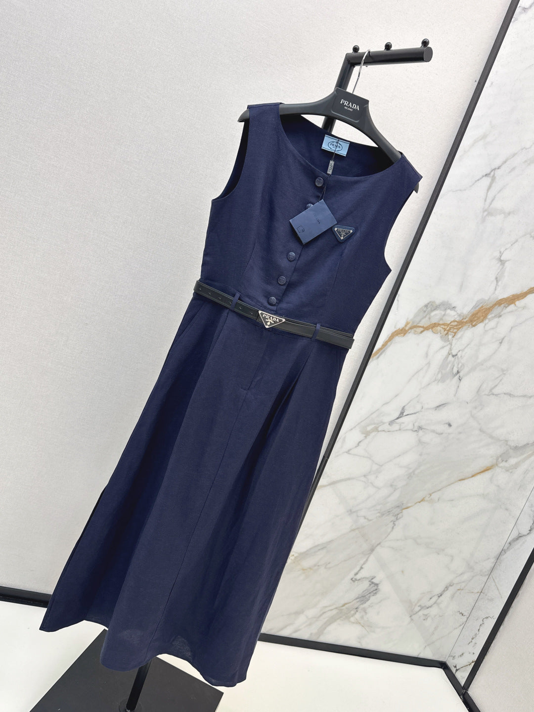 Pra* 25ss cotton belted dress