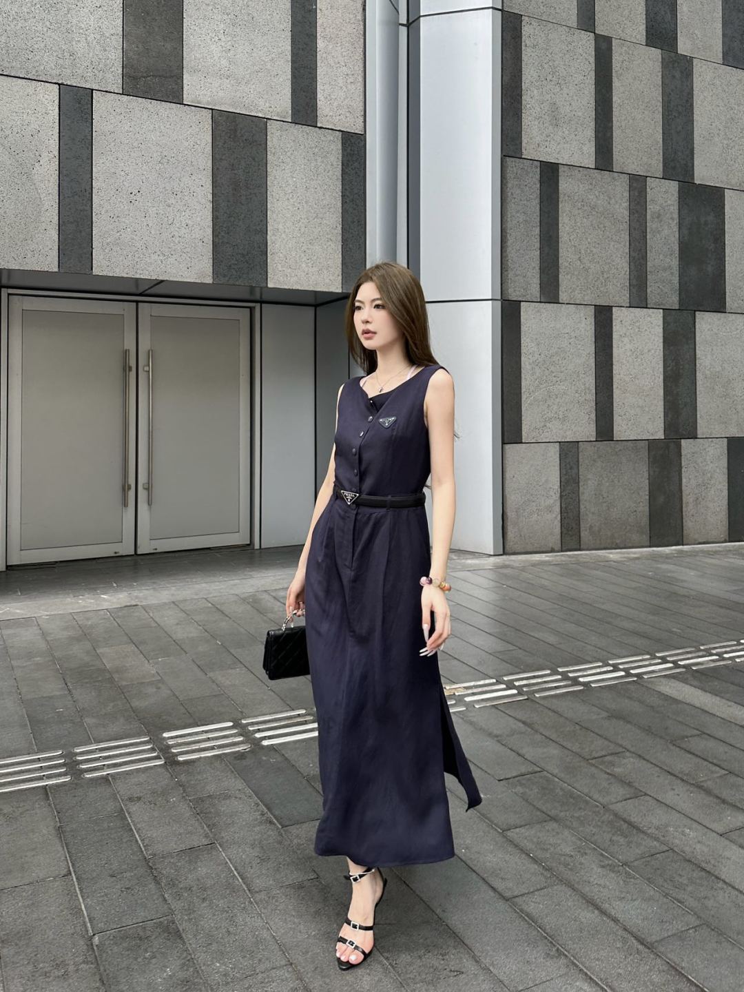 Pra* 25ss cotton belted dress