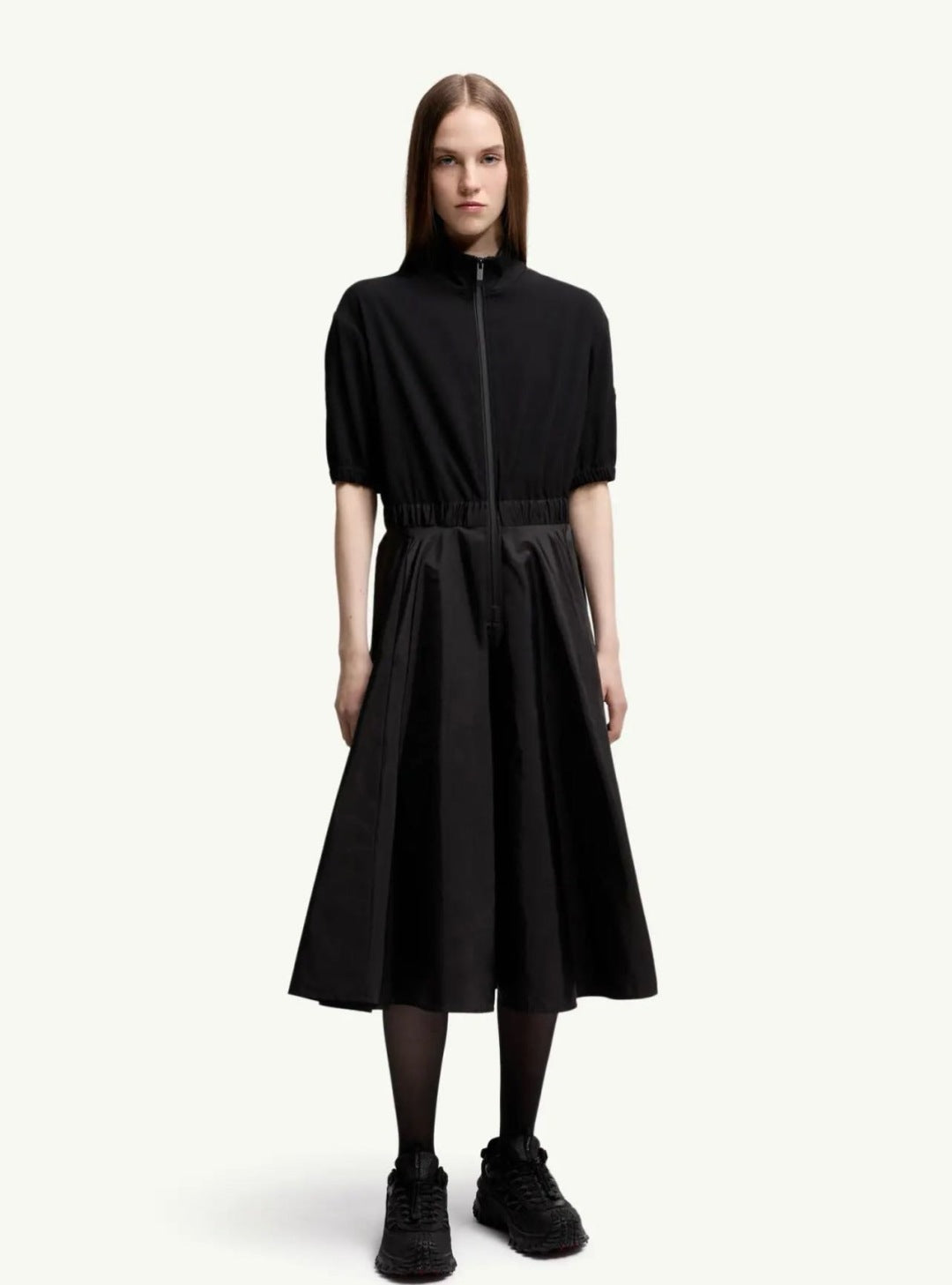 Monc* 25ss turtleneck cotton midi dress