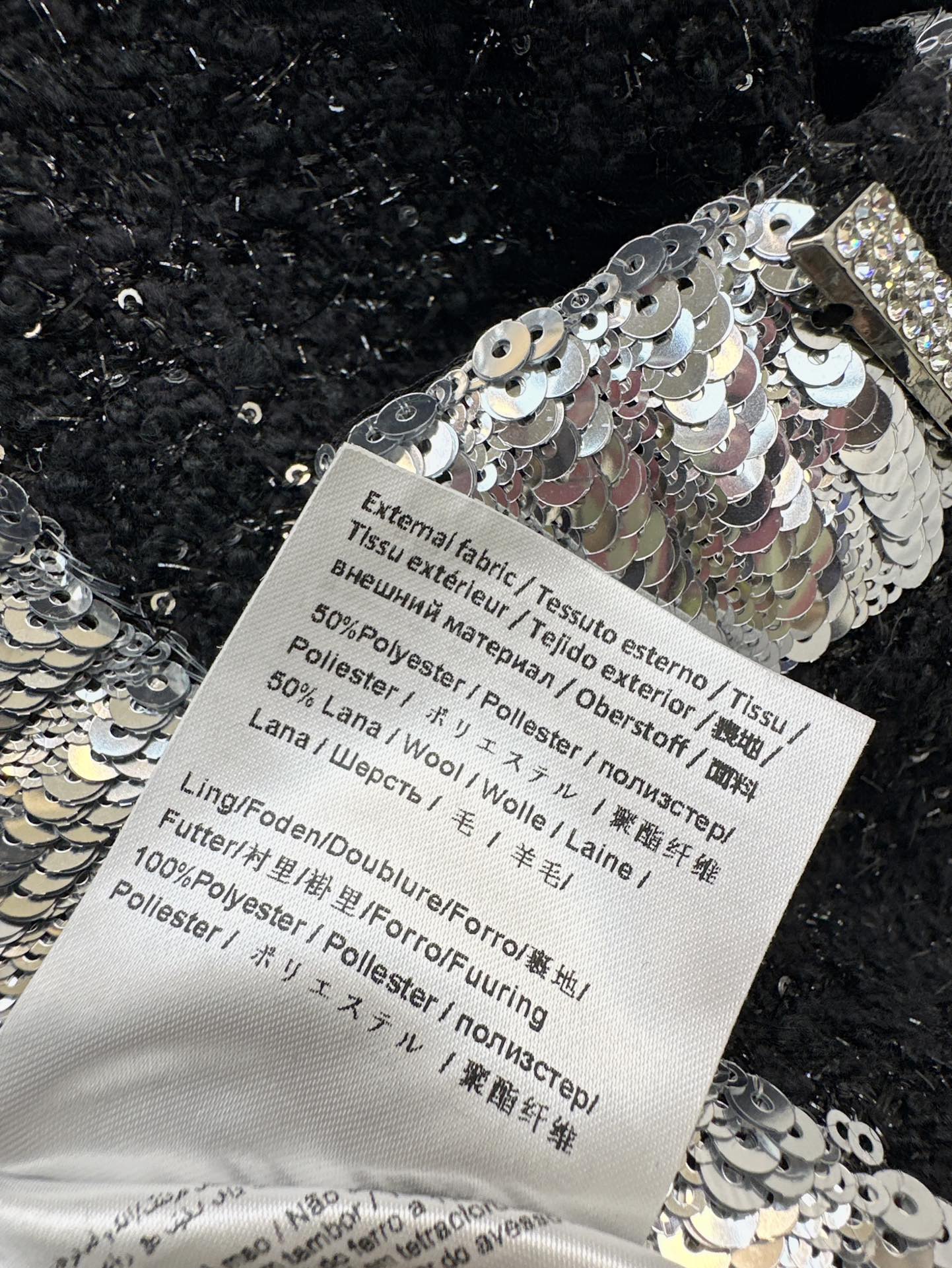 Valen* 25ss sequins embroidered tweed crop jacket