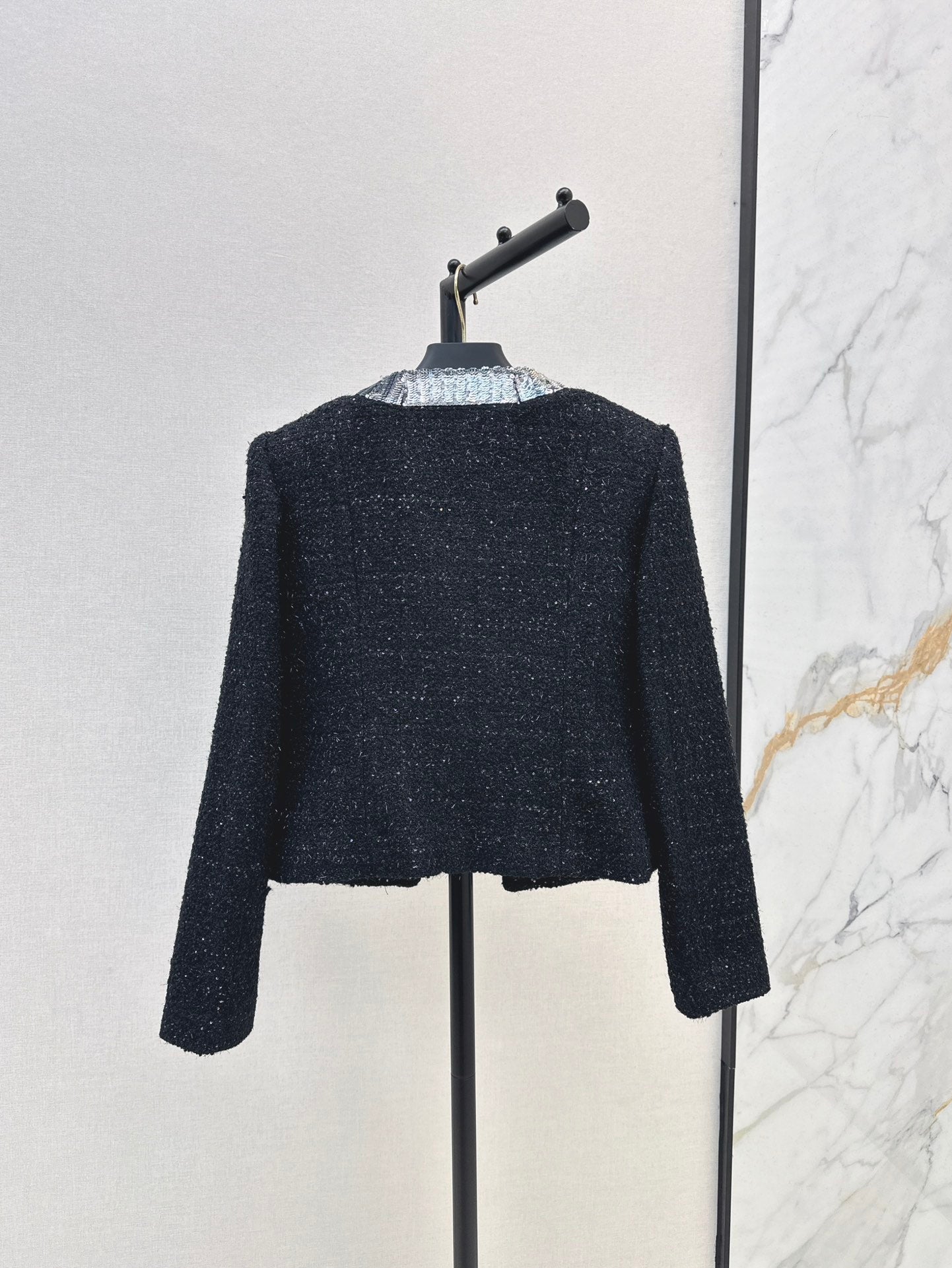 Valen* 25ss sequins embroidered tweed crop jacket