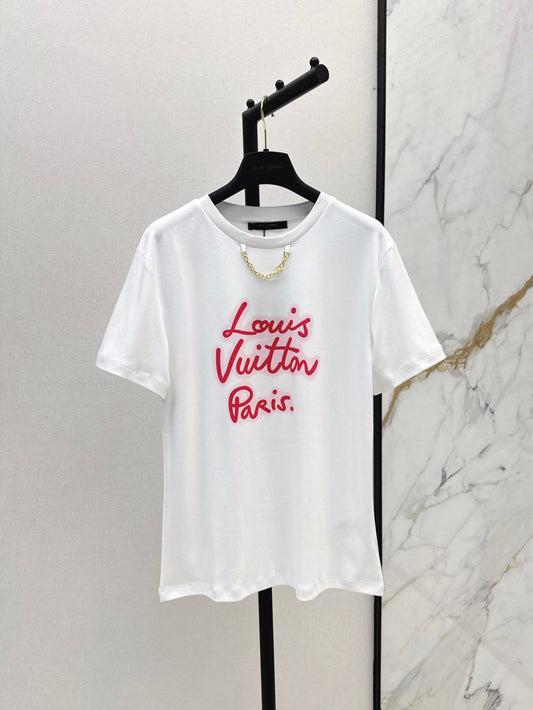 Loui* 25ss cursive signature cotton t-shirt