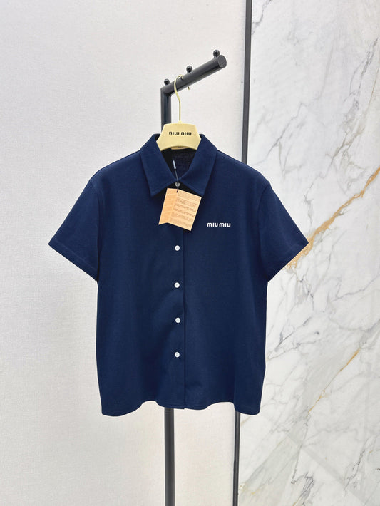 M*u 25ss pique cotton short=sleeve shirt
