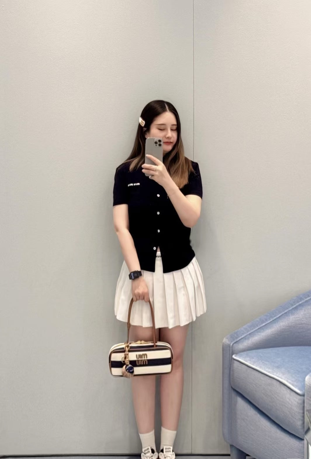 M*u 25ss pique cotton short=sleeve shirt