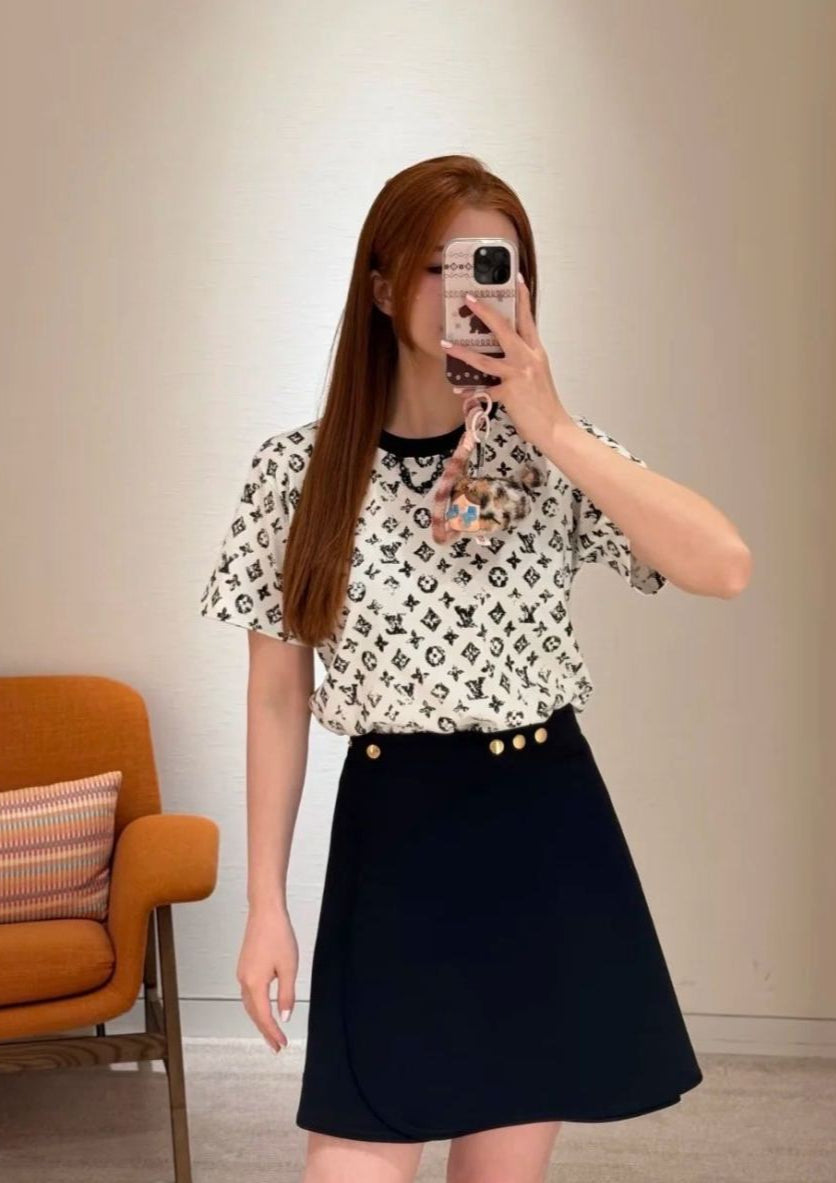 Loui* 25ss washed monogram cotton t-shirt