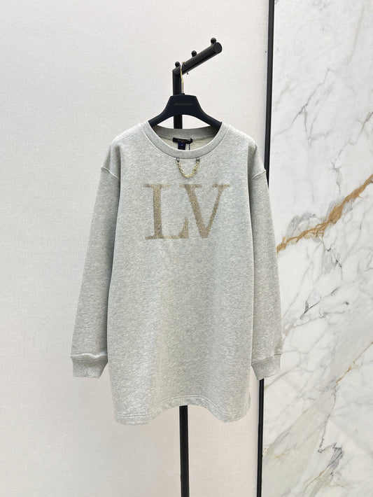 Loui* 25ss rhinestone signature hoodie
