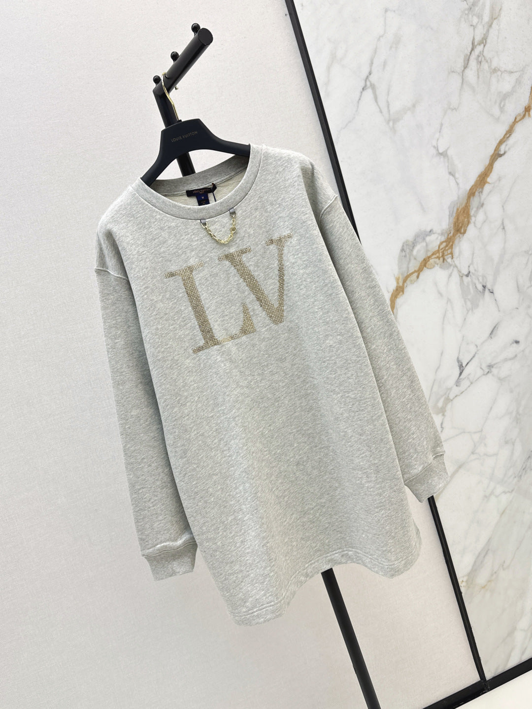 Loui* 25ss rhinestone signature hoodie