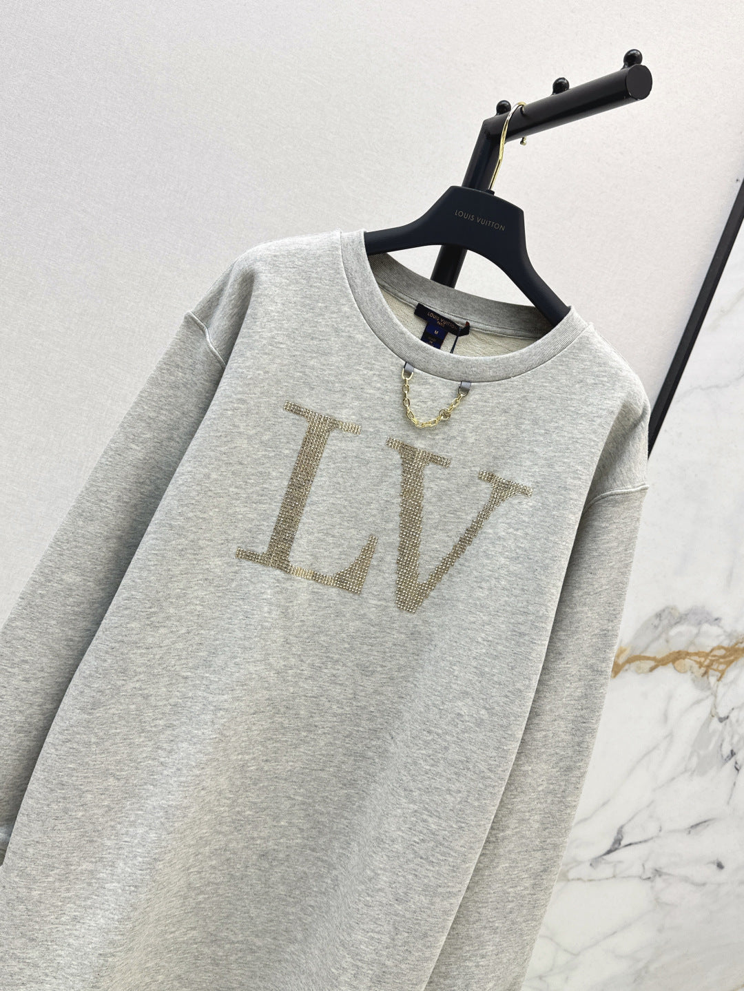 Loui* 25ss rhinestone signature hoodie