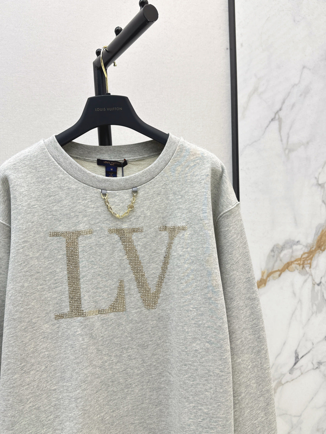 Loui* 25ss rhinestone signature hoodie