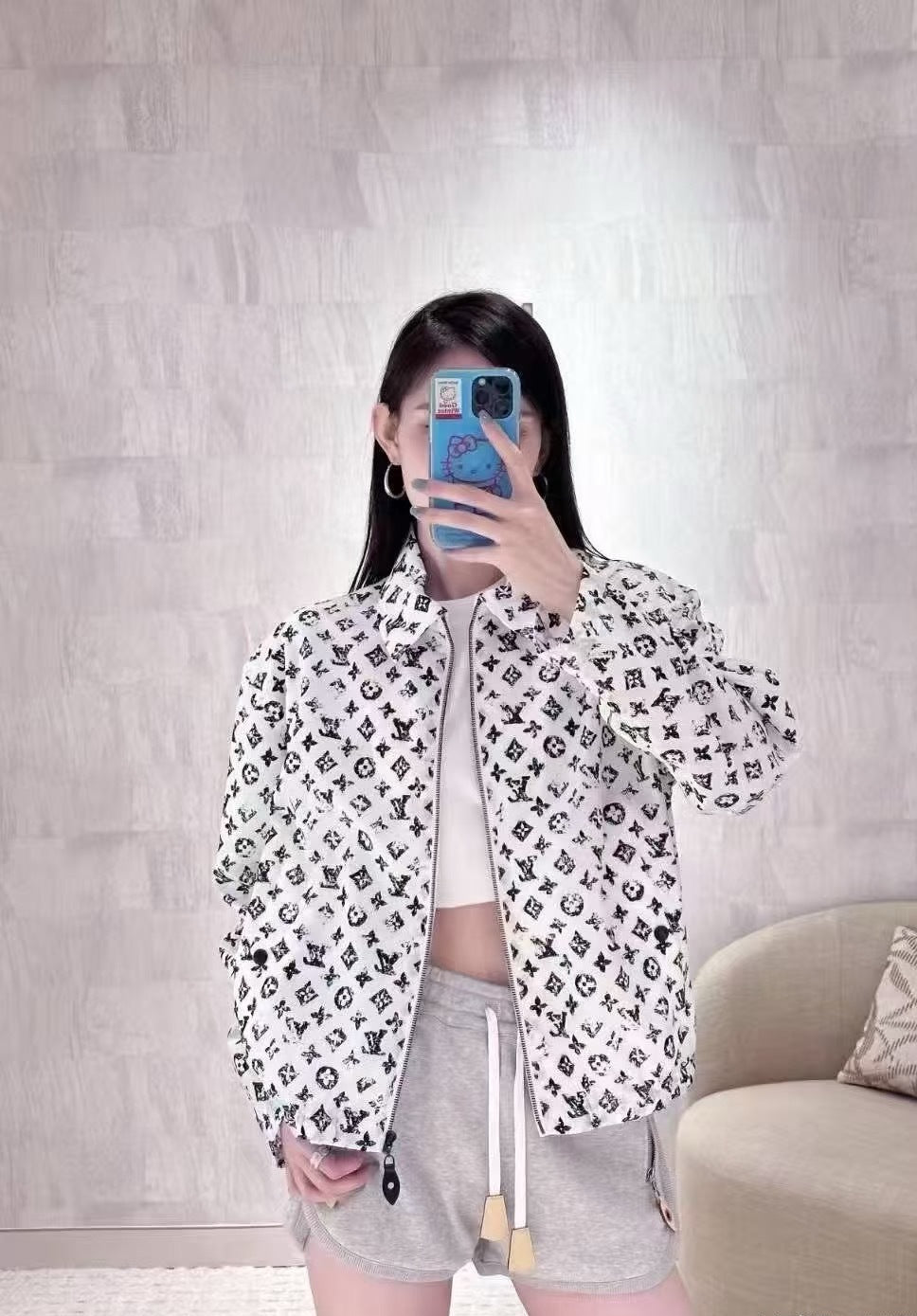 Loui* 25ss monogram zip-up jacket