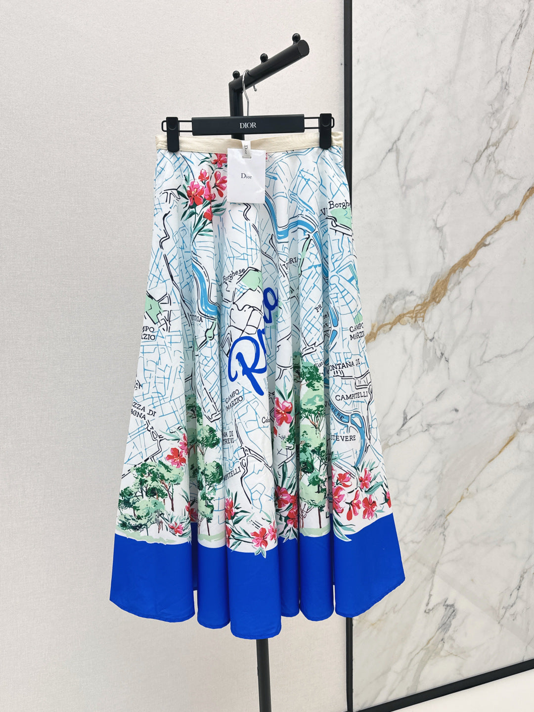 D*r 25ss print souvenir flared skirt
