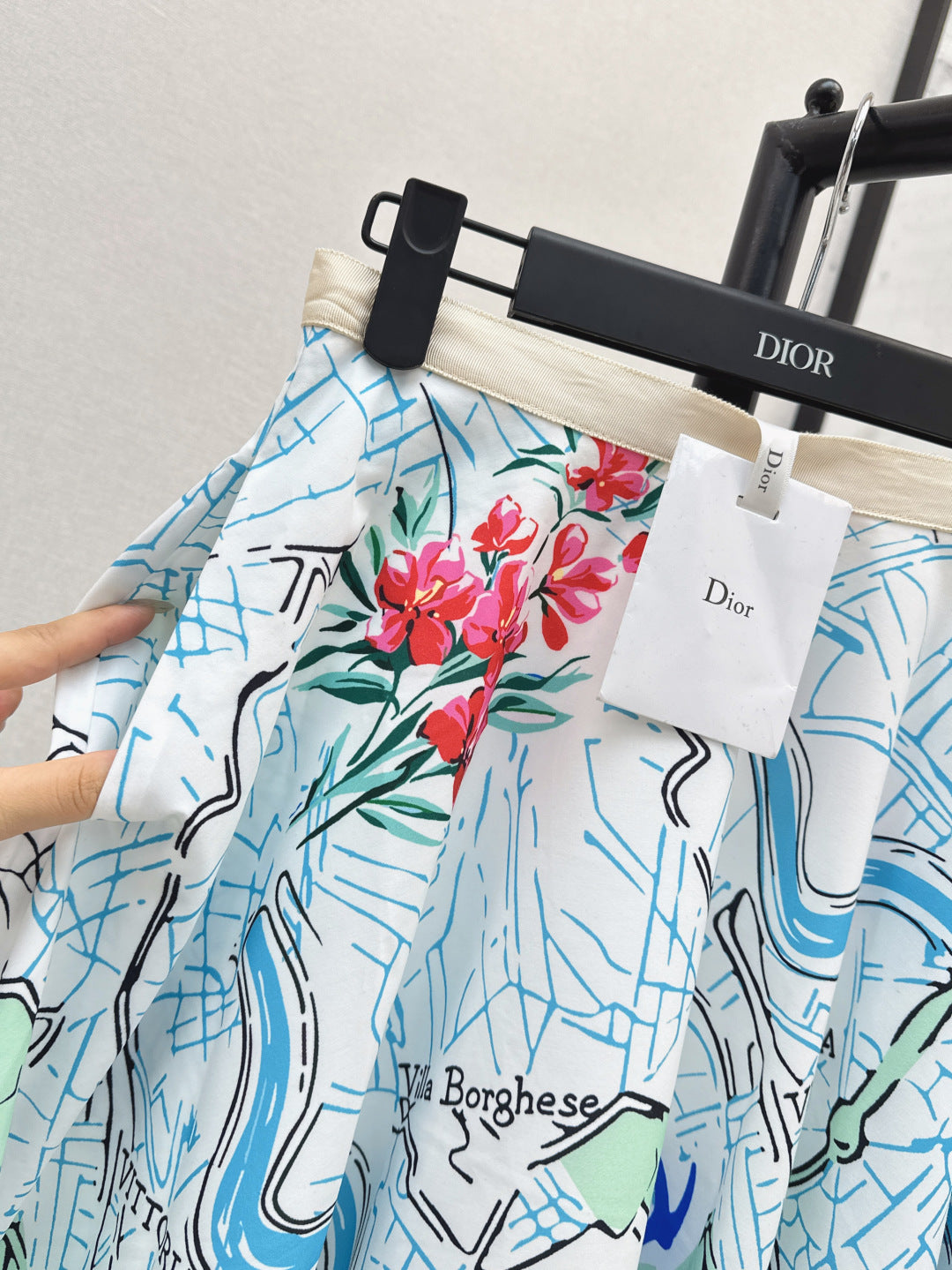 D*r 25ss print souvenir flared skirt