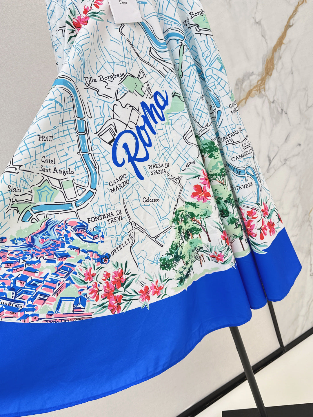 D*r 25ss print souvenir flared skirt