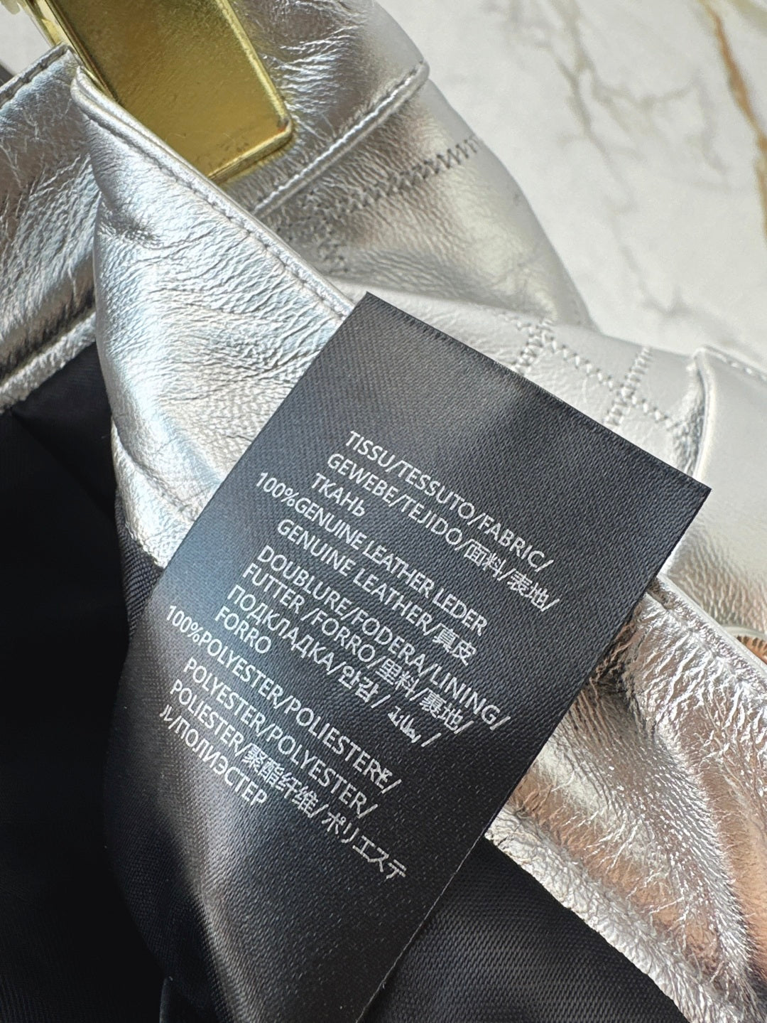 C*nel embossed check leather miniskirt