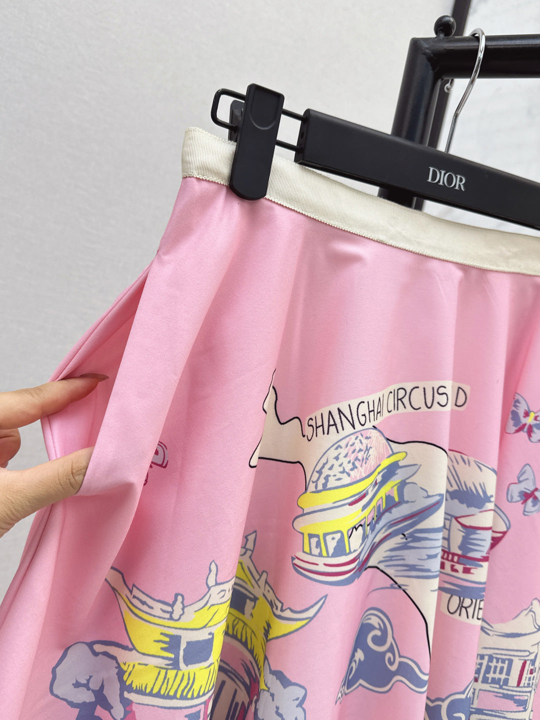 D*r 25ss print souvenir flared skirt