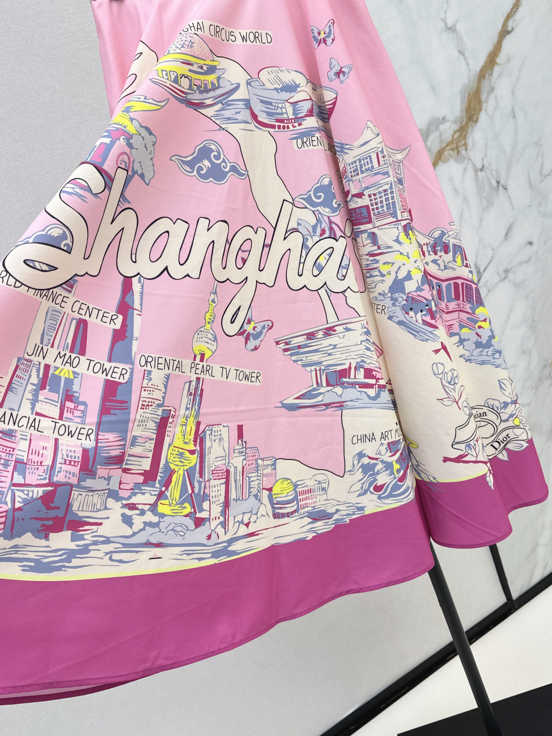 D*r 25ss print souvenir flared skirt