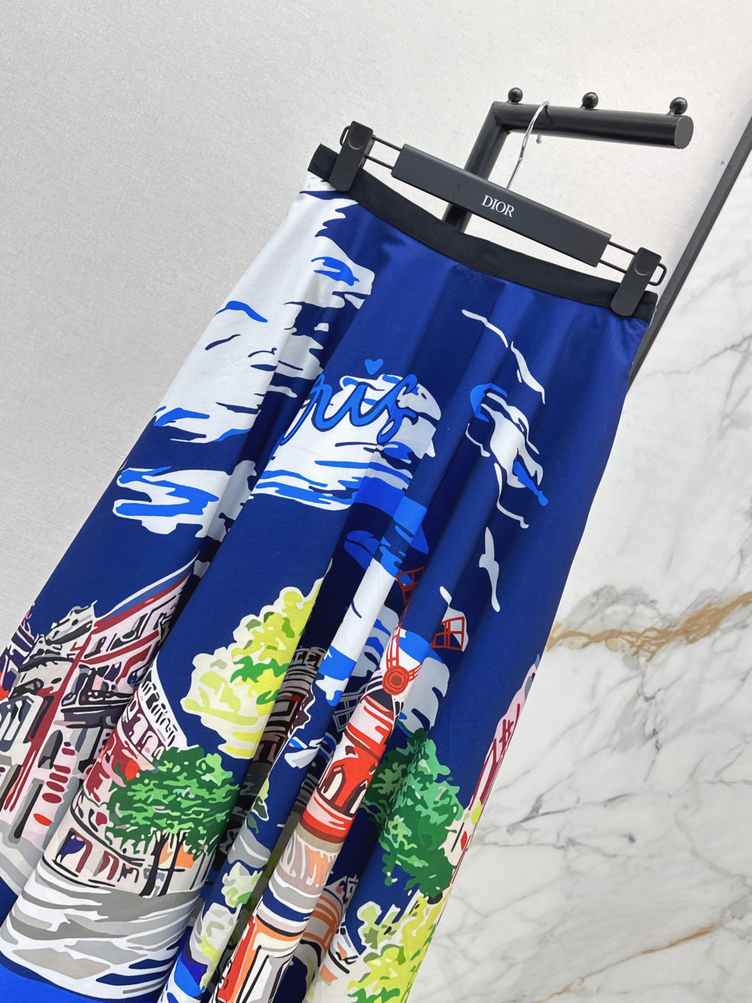 D*r 25ss print souvenir flared skirt