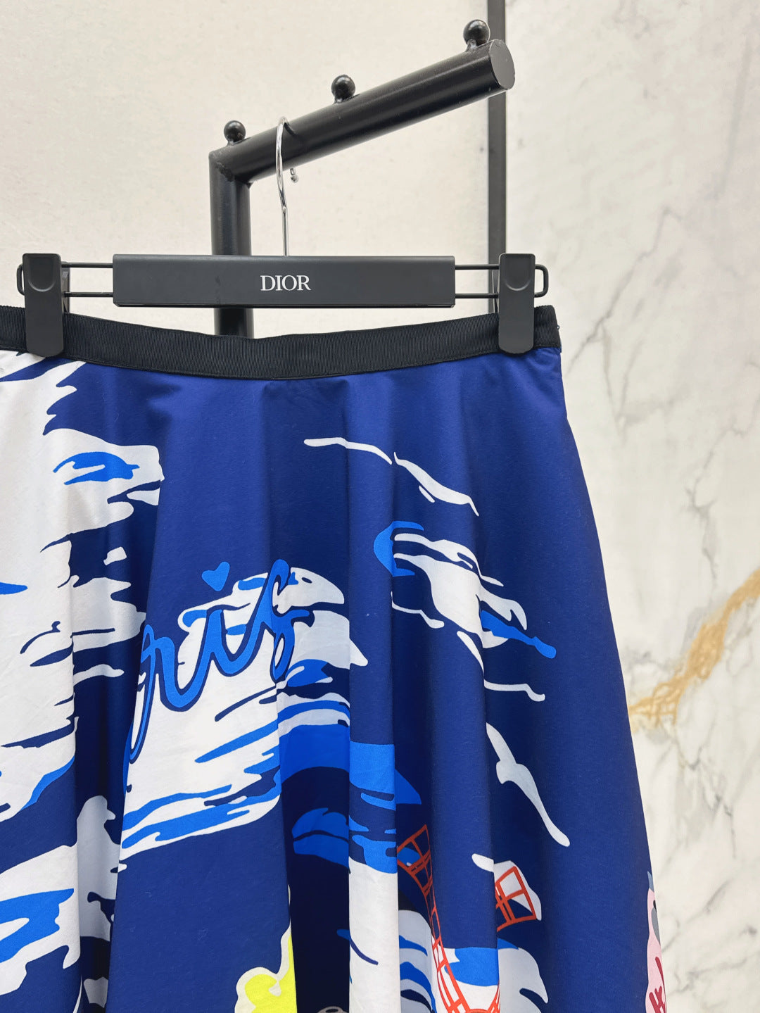 D*r 25ss print souvenir flared skirt