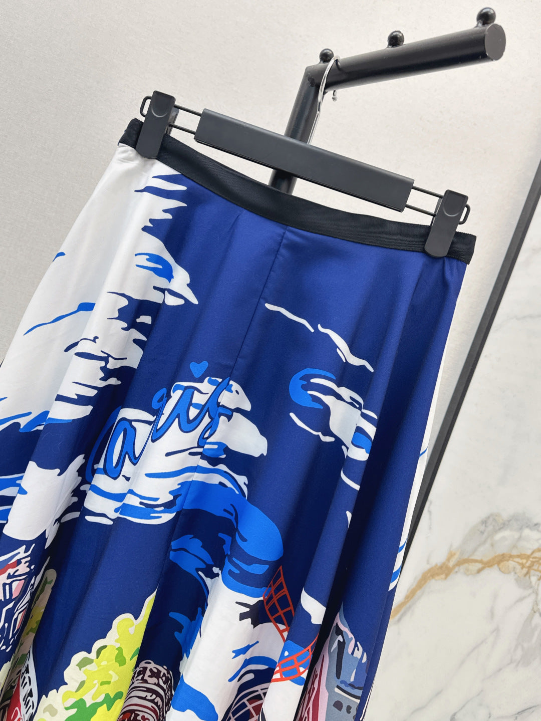 D*r 25ss print souvenir flared skirt