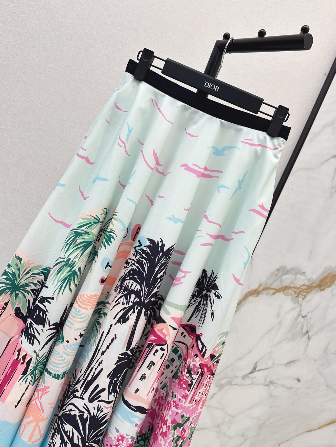 D*r 25ss print souvenir flared skirt