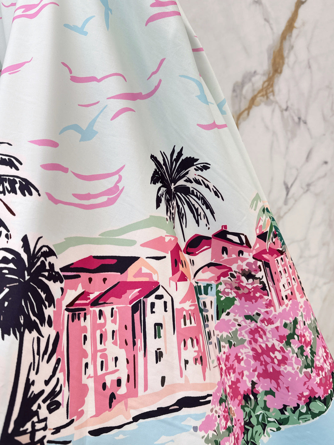 D*r 25ss print souvenir flared skirt