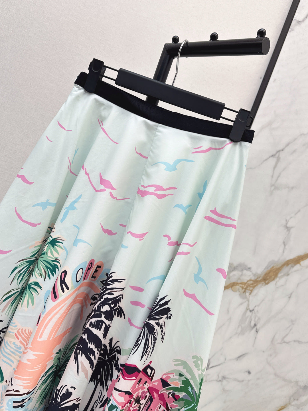 D*r 25ss print souvenir flared skirt