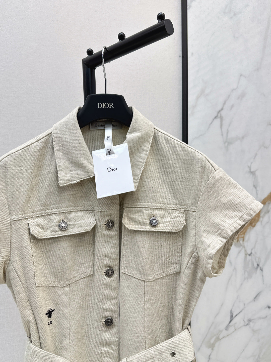 D*r 25ss painted cotton belted dress