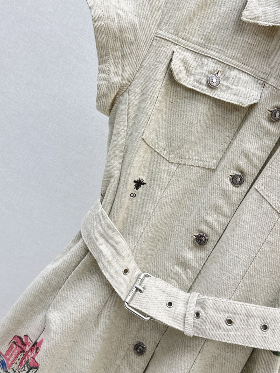 D*r 25ss painted cotton belted dress