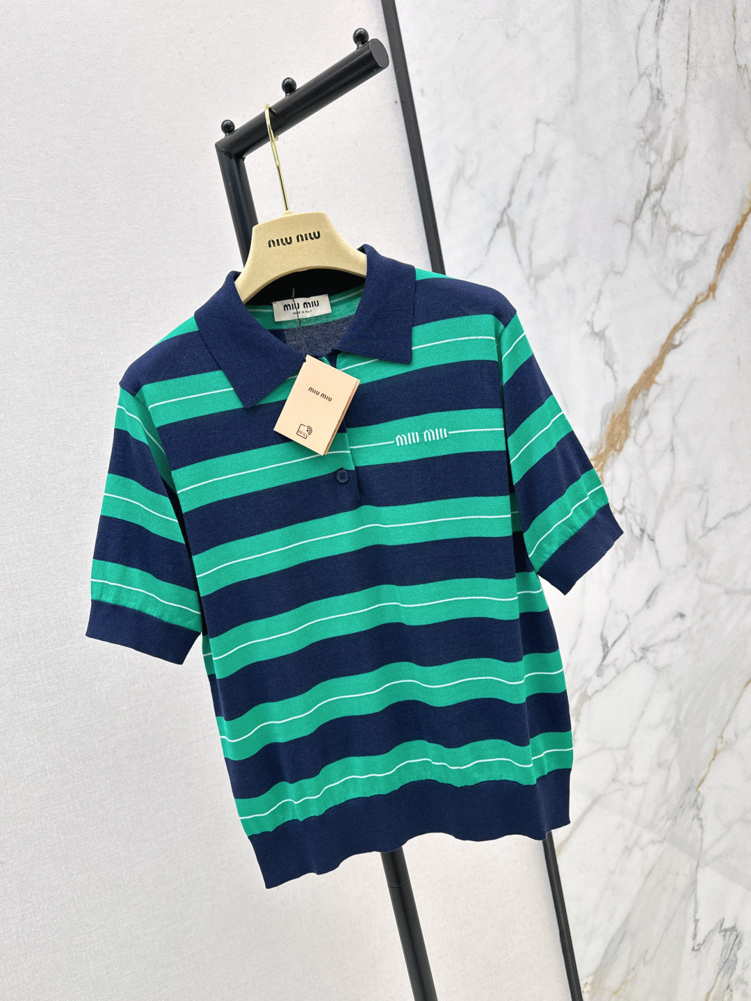 M*u 25ss cotton knit polo shirt