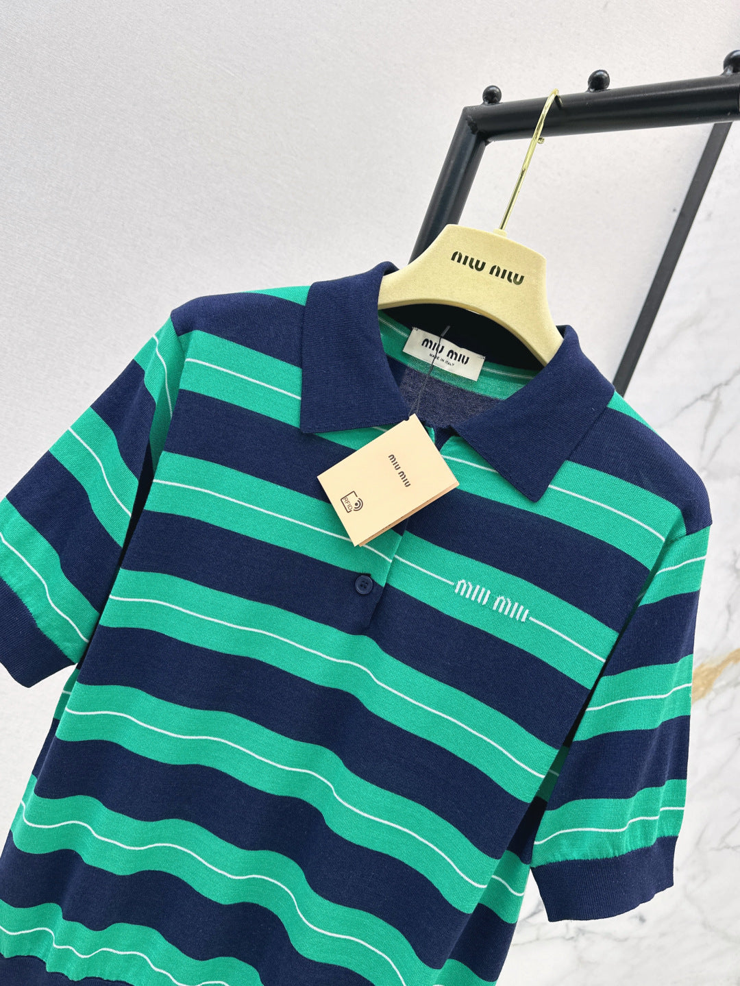 M*u 25ss cotton knit polo shirt