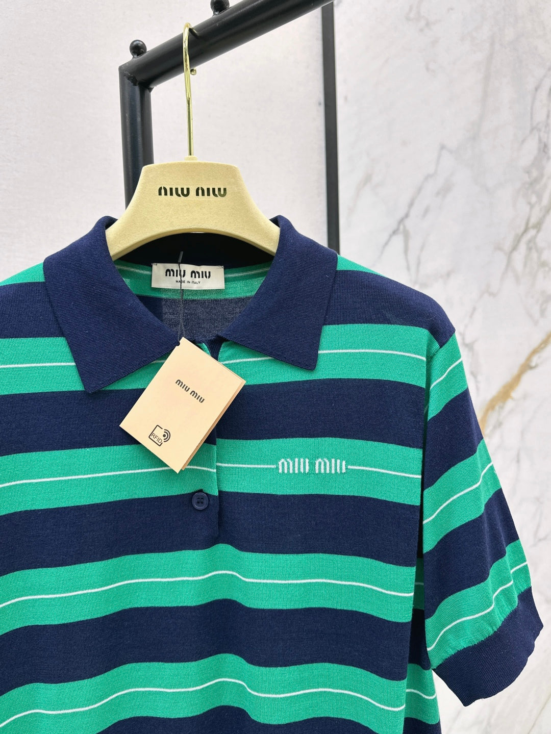 M*u 25ss cotton knit polo shirt