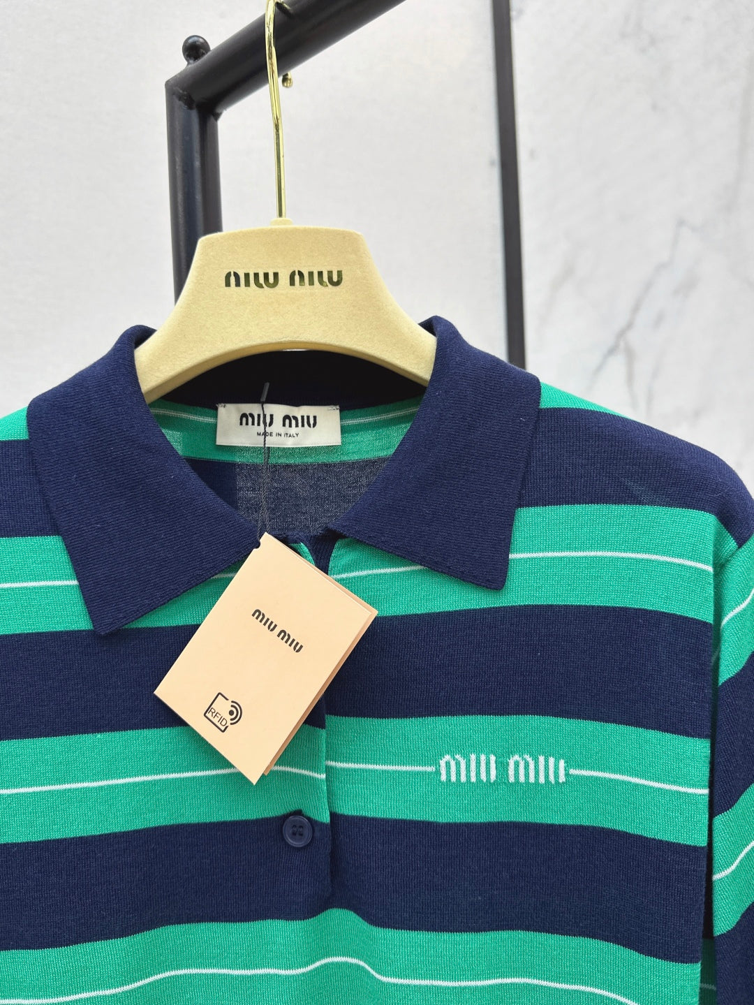 M*u 25ss cotton knit polo shirt