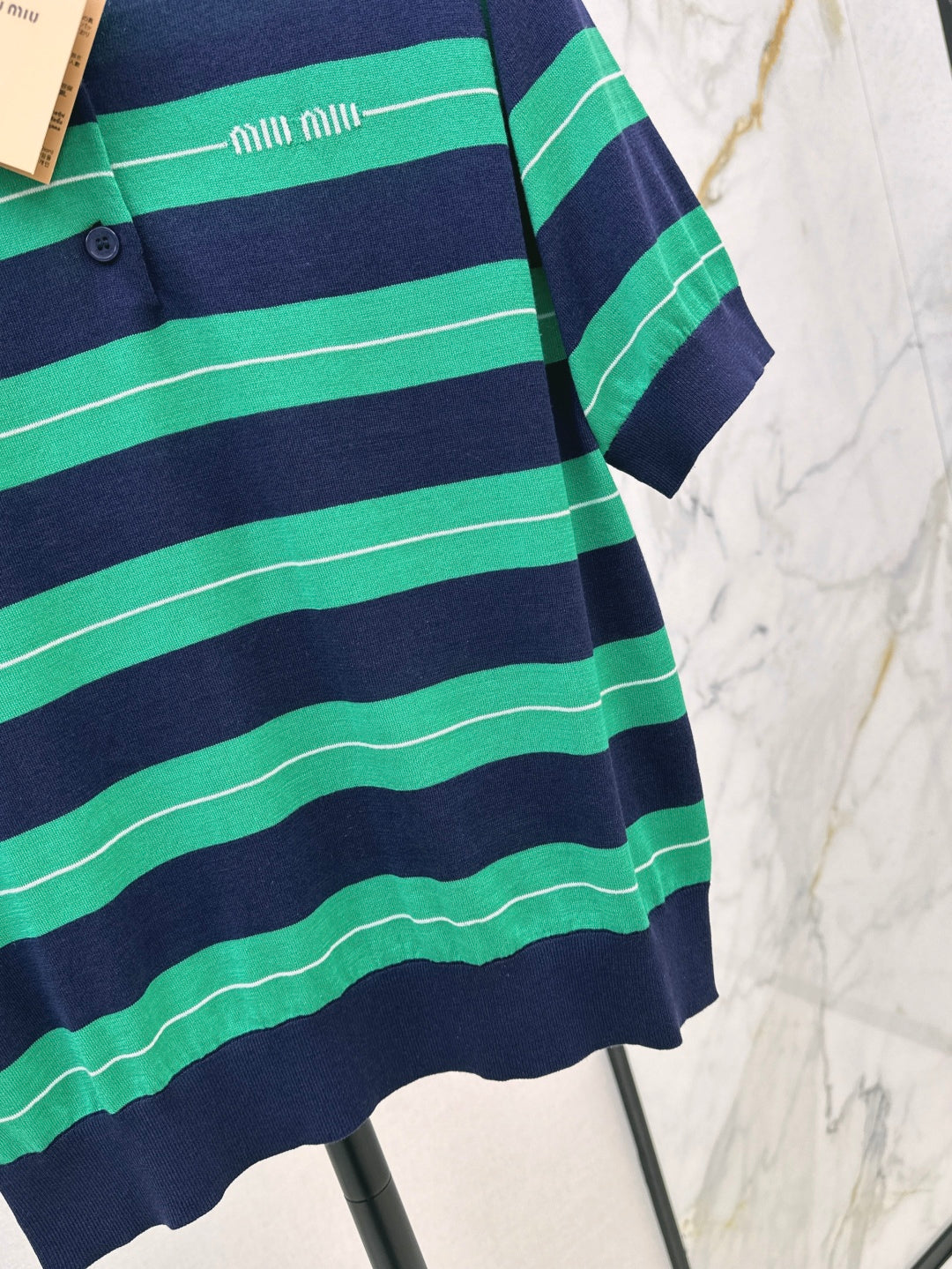 M*u 25ss cotton knit polo shirt