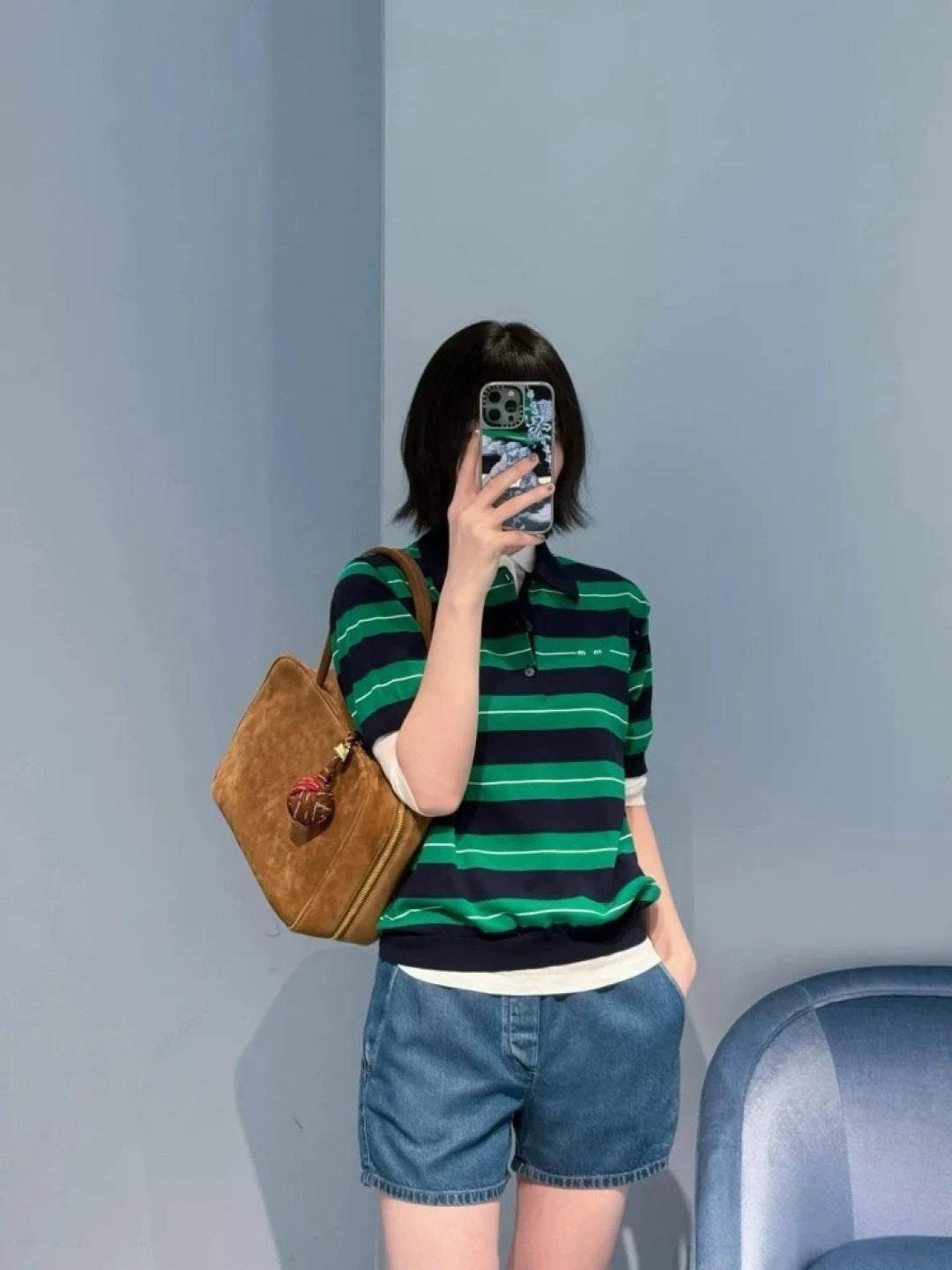 M*u 25ss cotton knit polo shirt