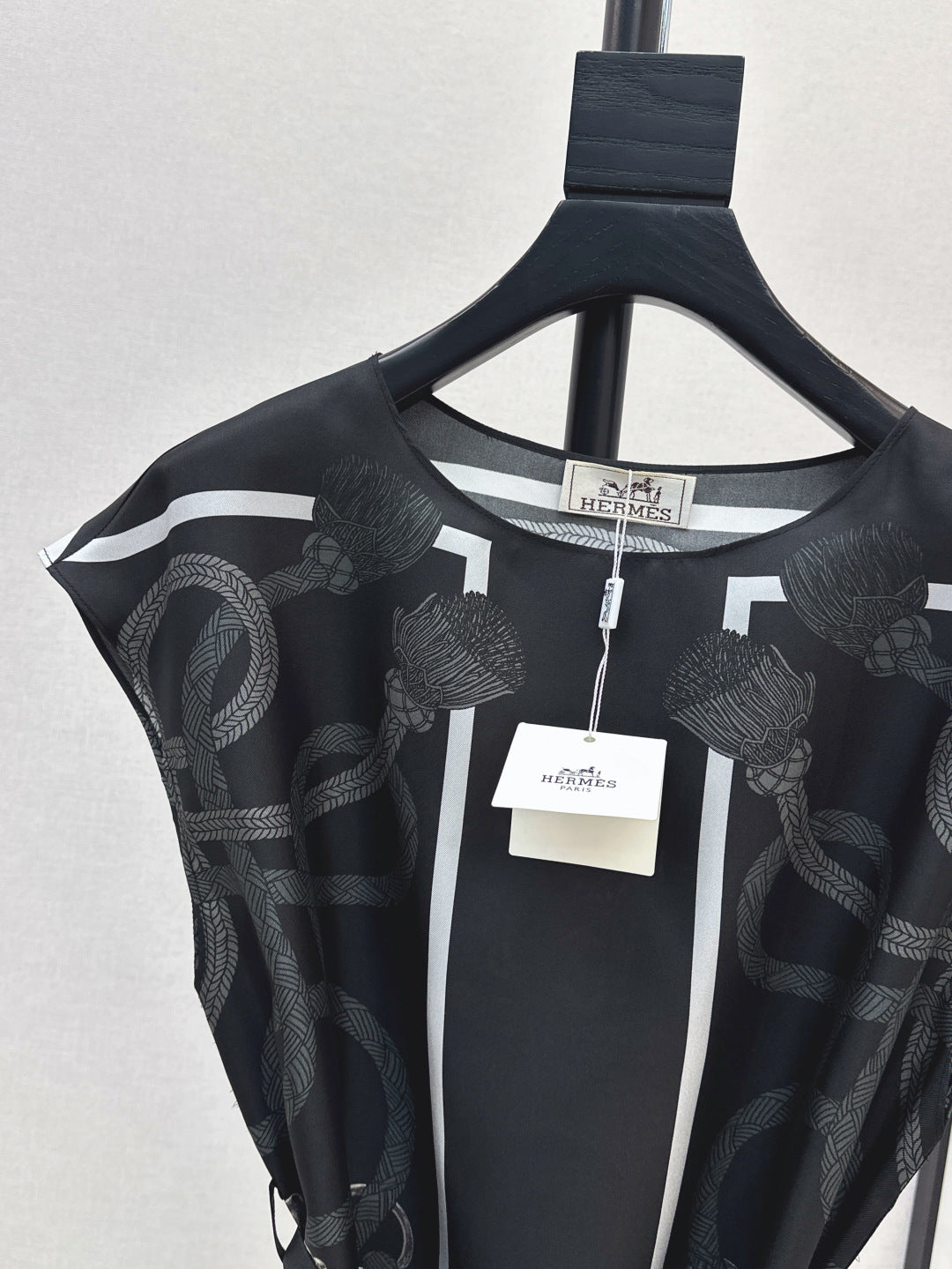 Herm* 25ss printed silk straight dress