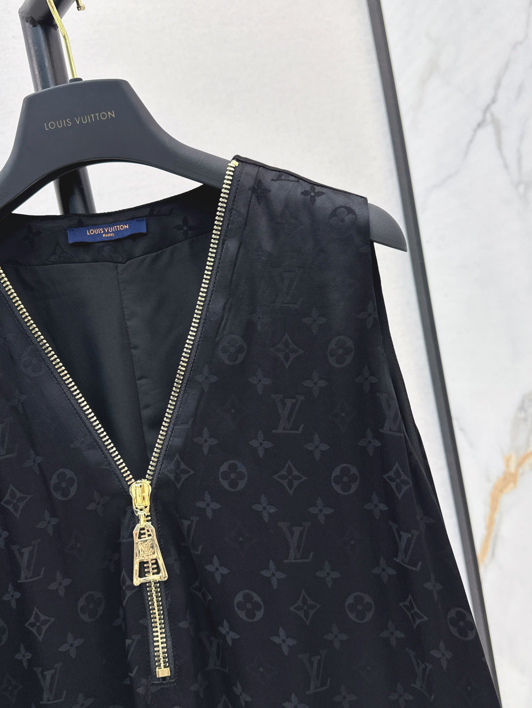 Loui* 25ss monogram zipper neckline dress
