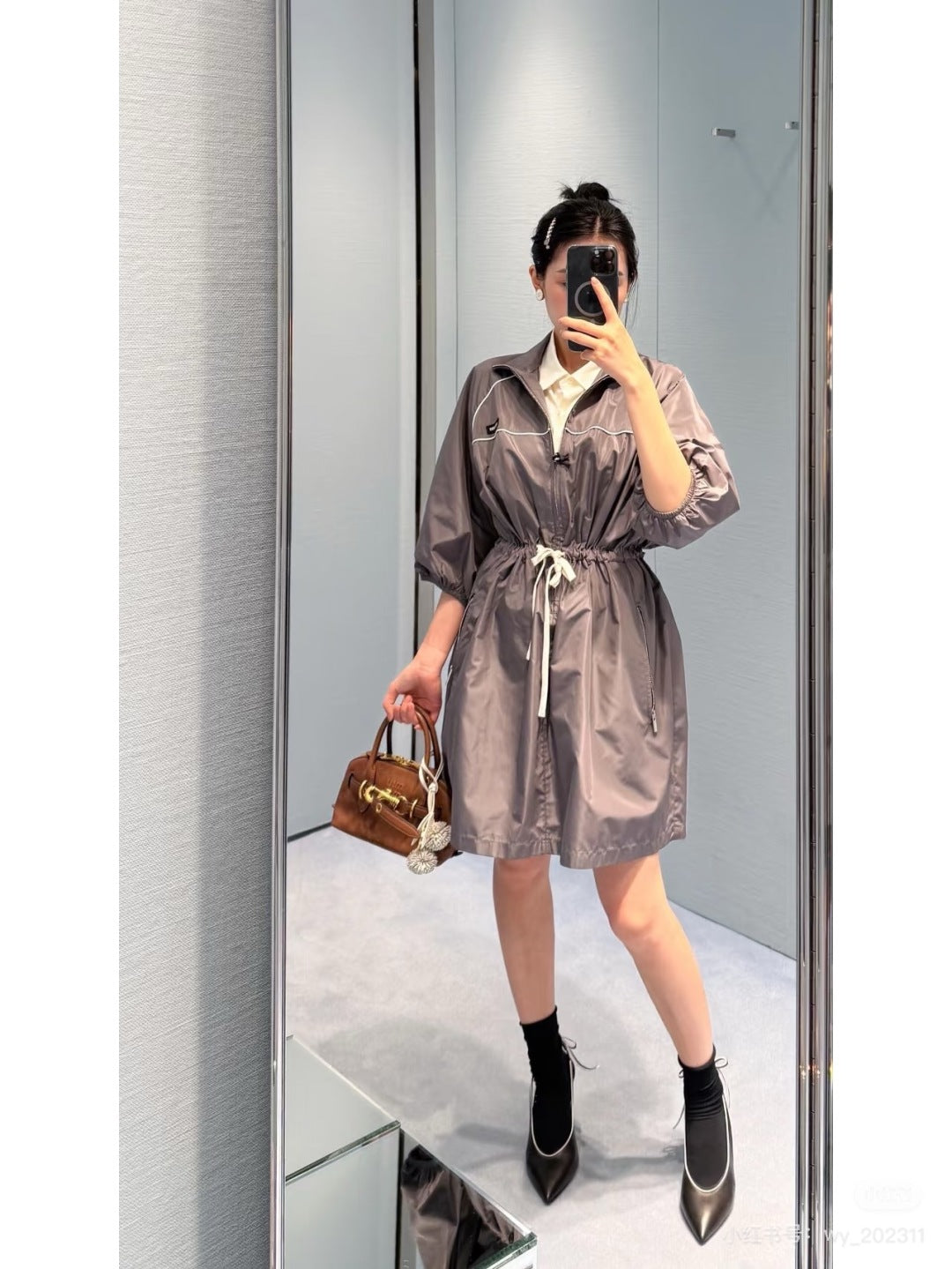 M*u 25ss tech silk mini-dress