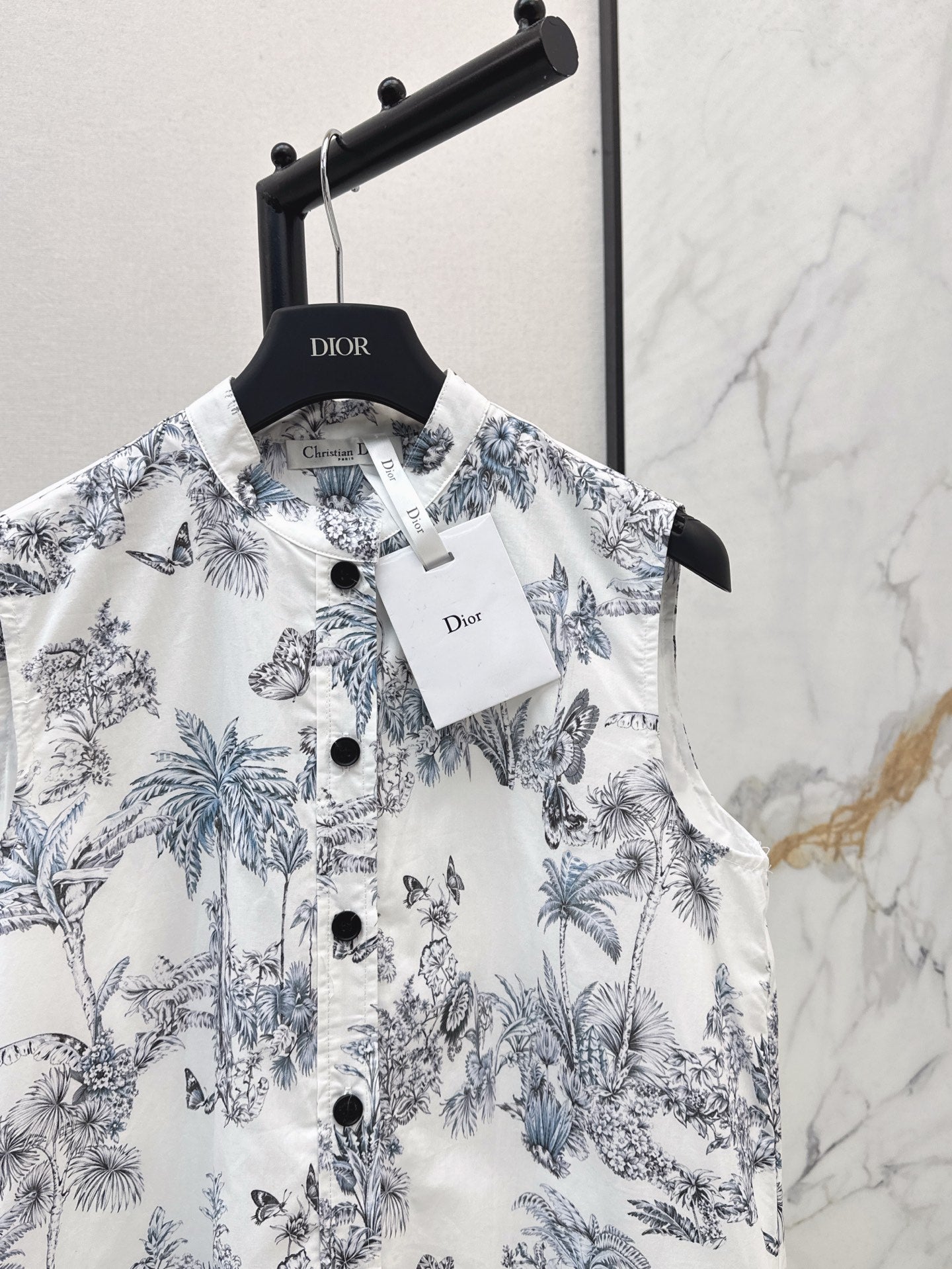 D*r 25ss print straight ruffled dress