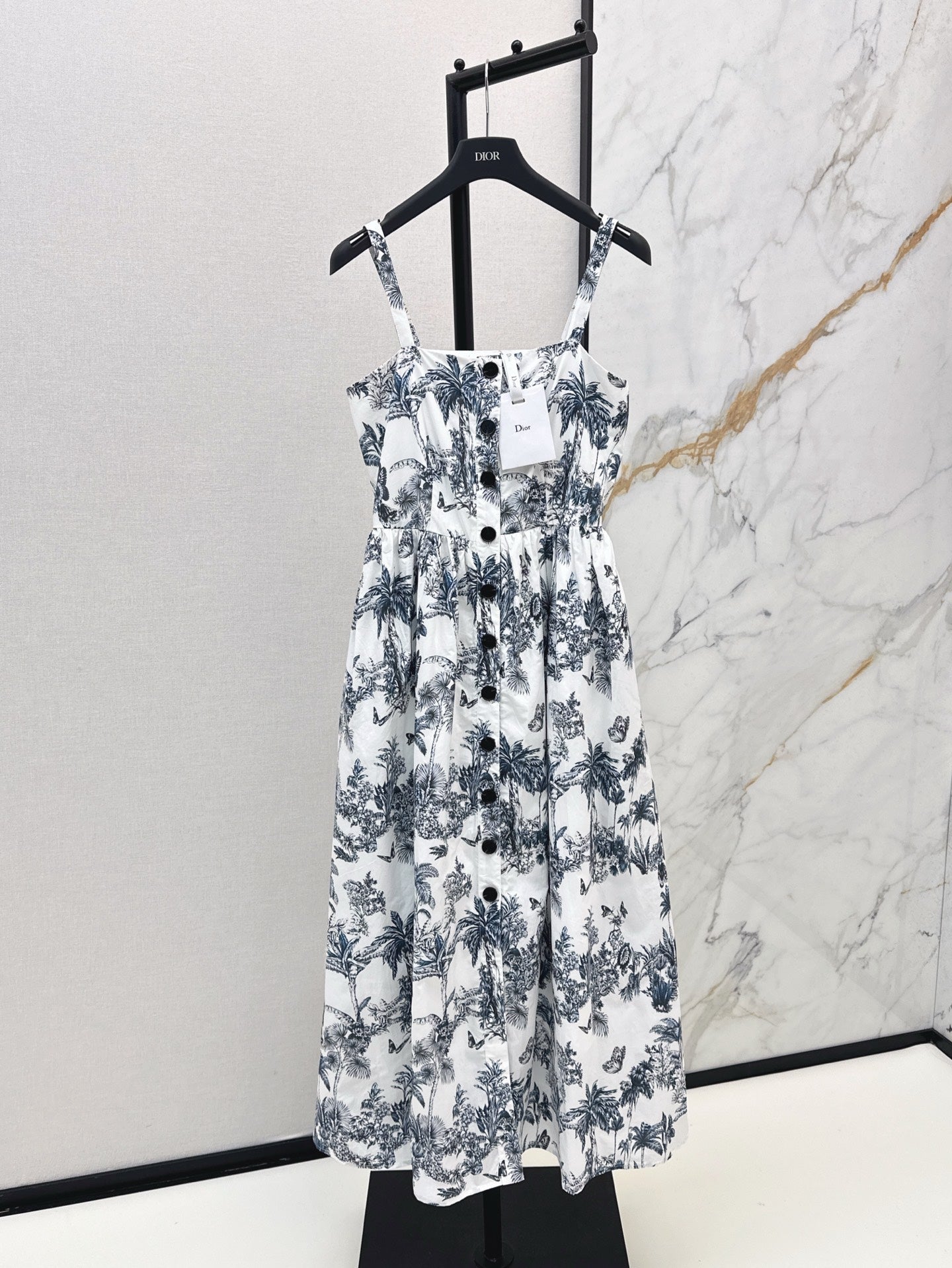 D*r 25ss print mid-length flared dress