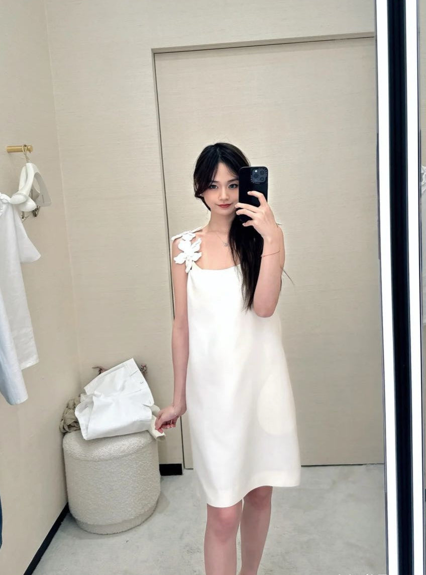 Valen* 25ss 3D flower slip short dress