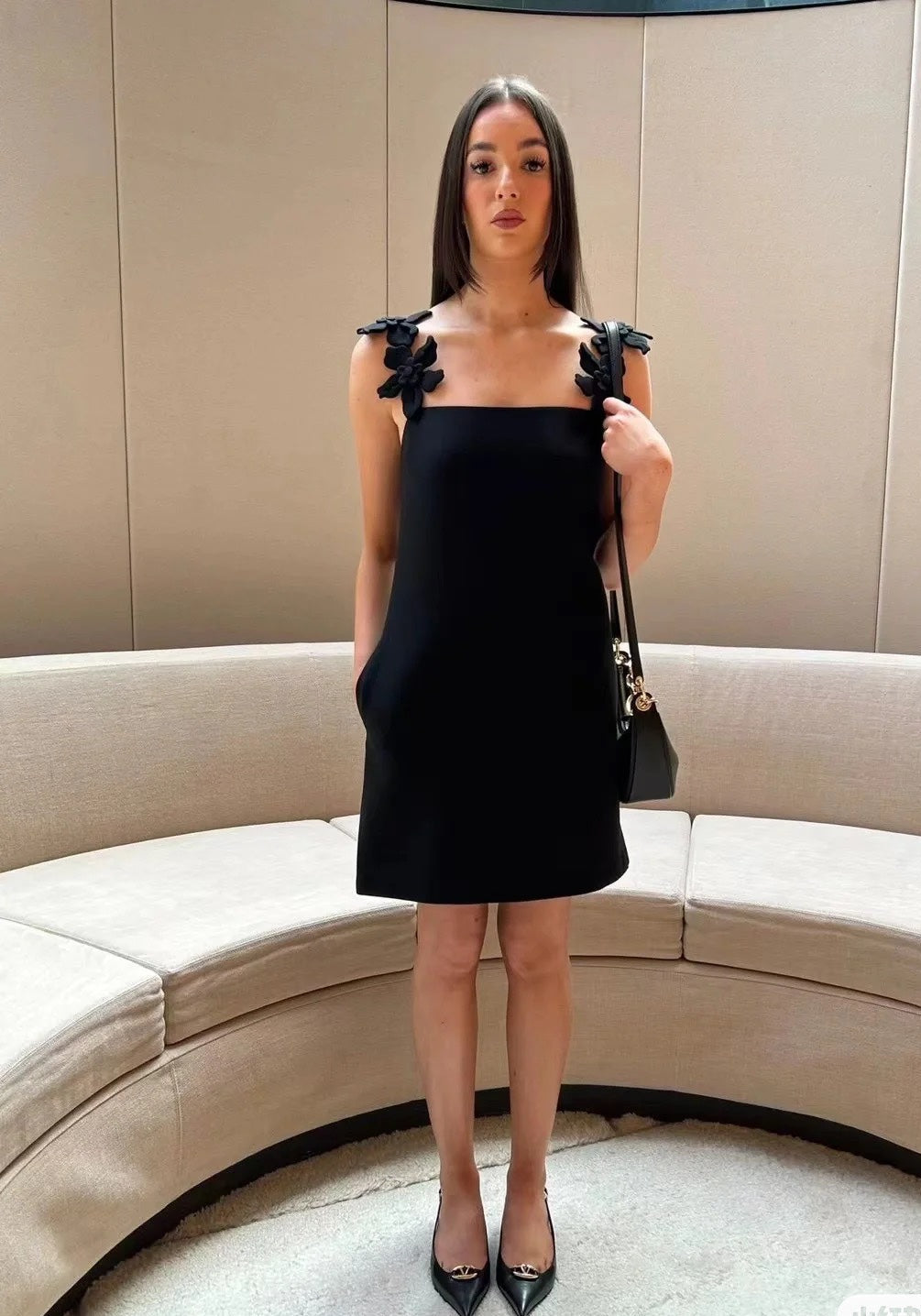 Valen* 25ss 3D flower slip short dress