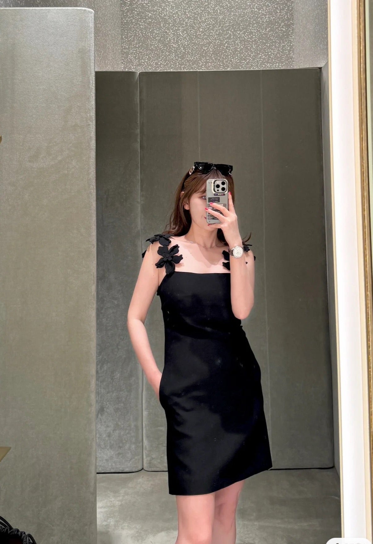 Valen* 25ss 3D flower slip short dress