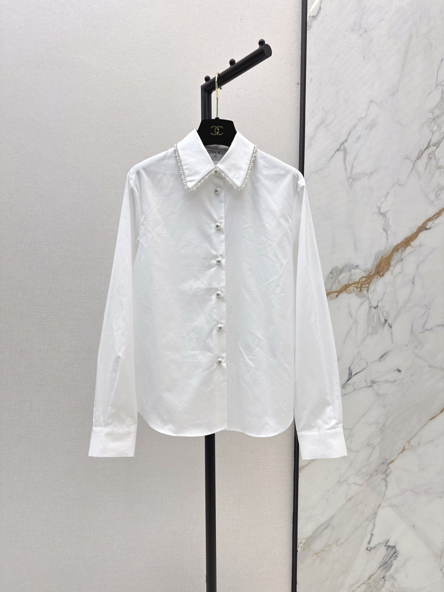 C*nel 25ss pearls cotton poplin shirt