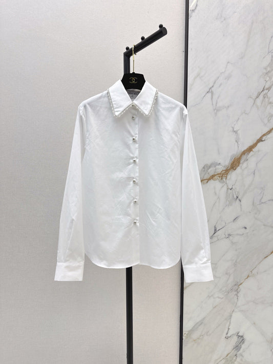 C*nel 25ss pearls cotton poplin shirt