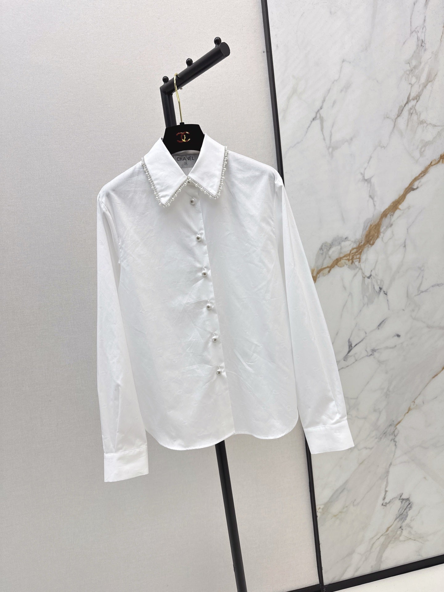 C*nel 25ss pearls cotton poplin shirt