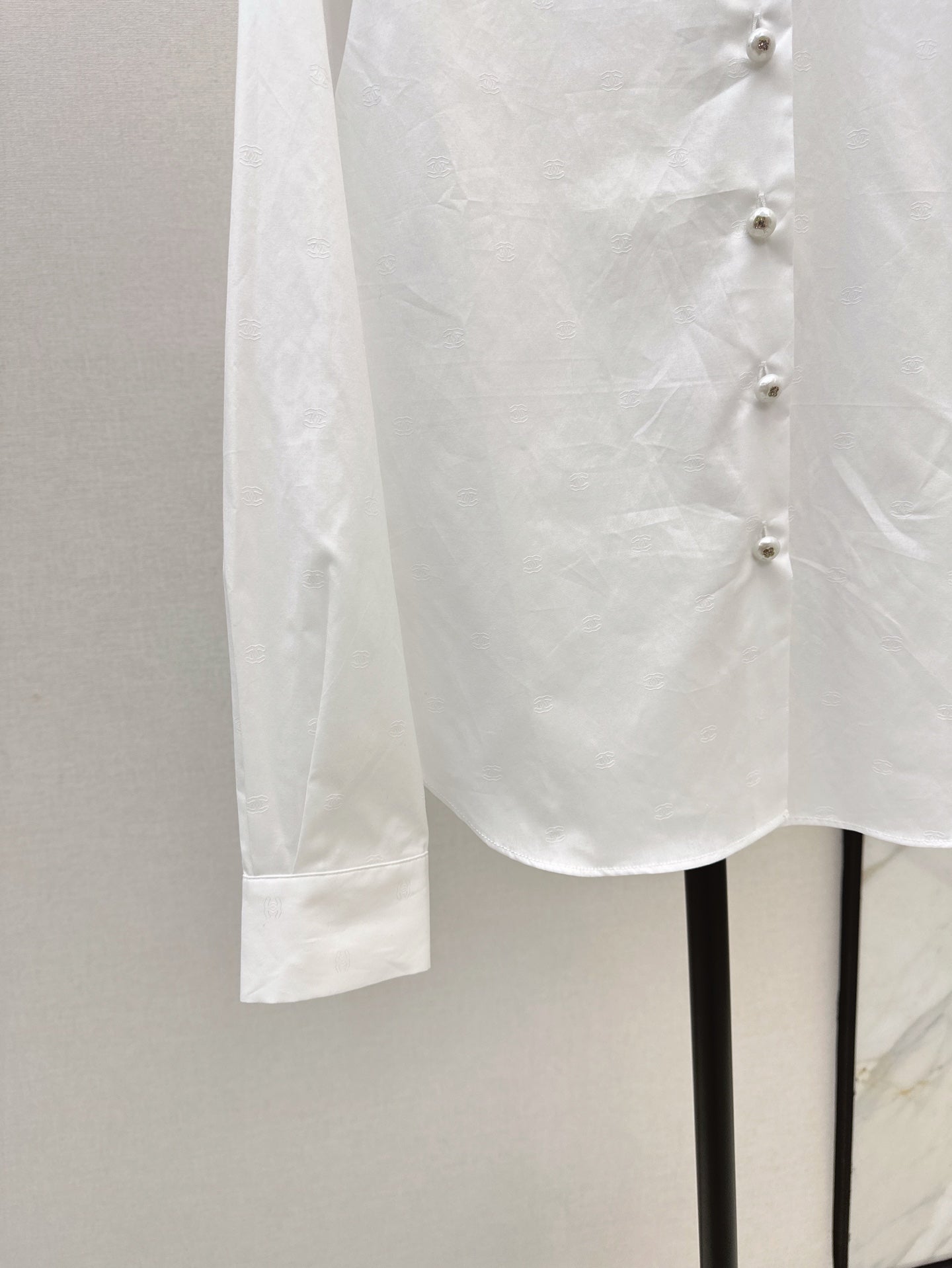 C*nel 25ss pearls cotton poplin shirt