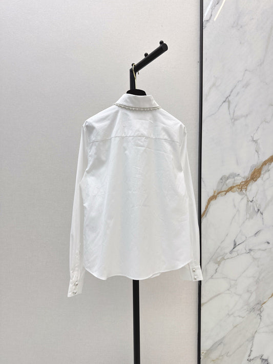C*nel 25ss pearls cotton poplin shirt