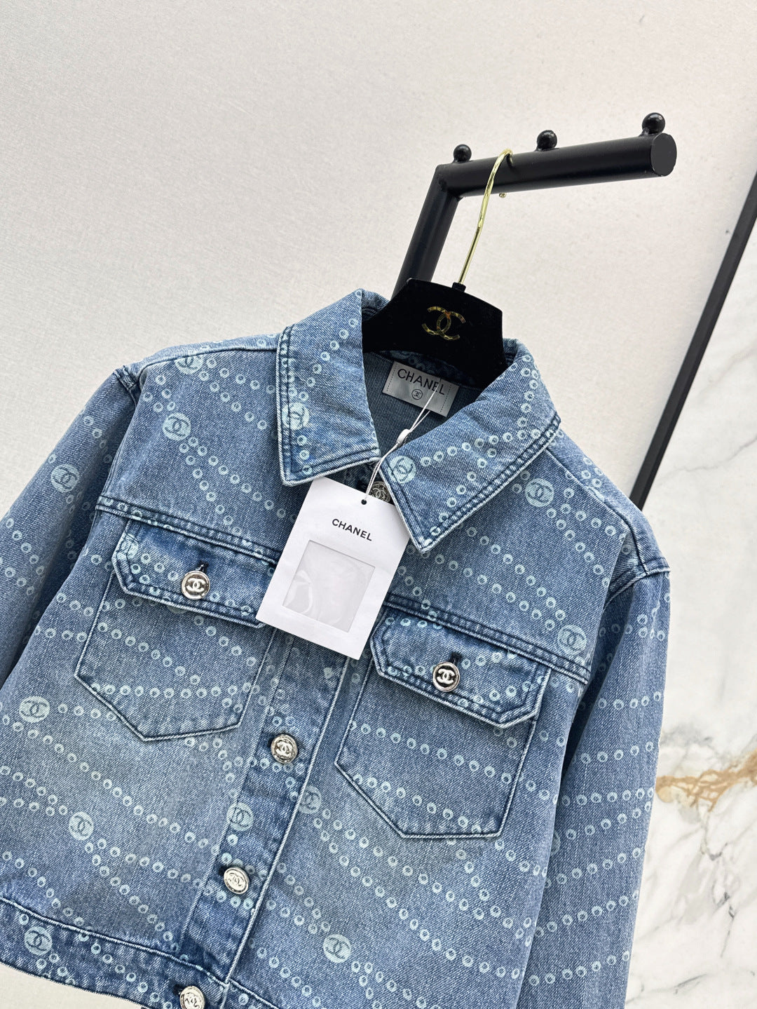 C*nel 25ss print denim jacket