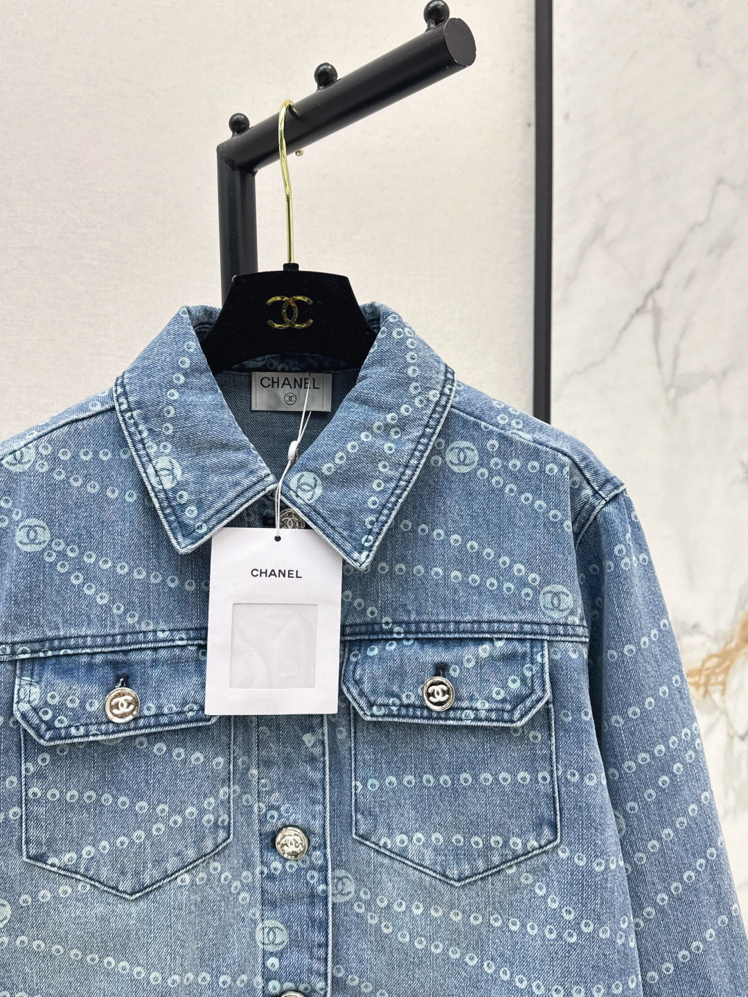C*nel 25ss print denim jacket